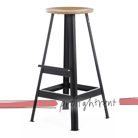 Hocker, Holz und Metall, Industrielook