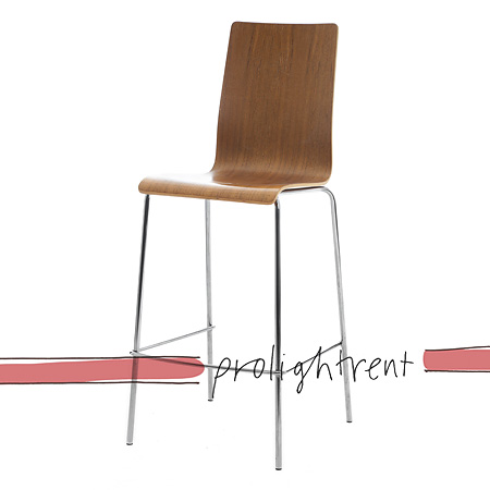 Barhocker, Holz und Chrom
